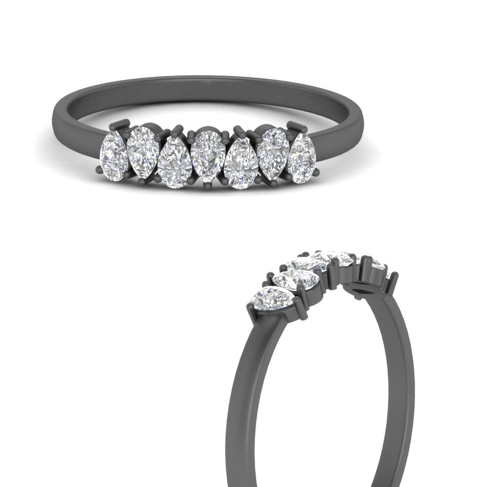 0.35 Carat 7 Stone Wedding Band Diamond Teardrop