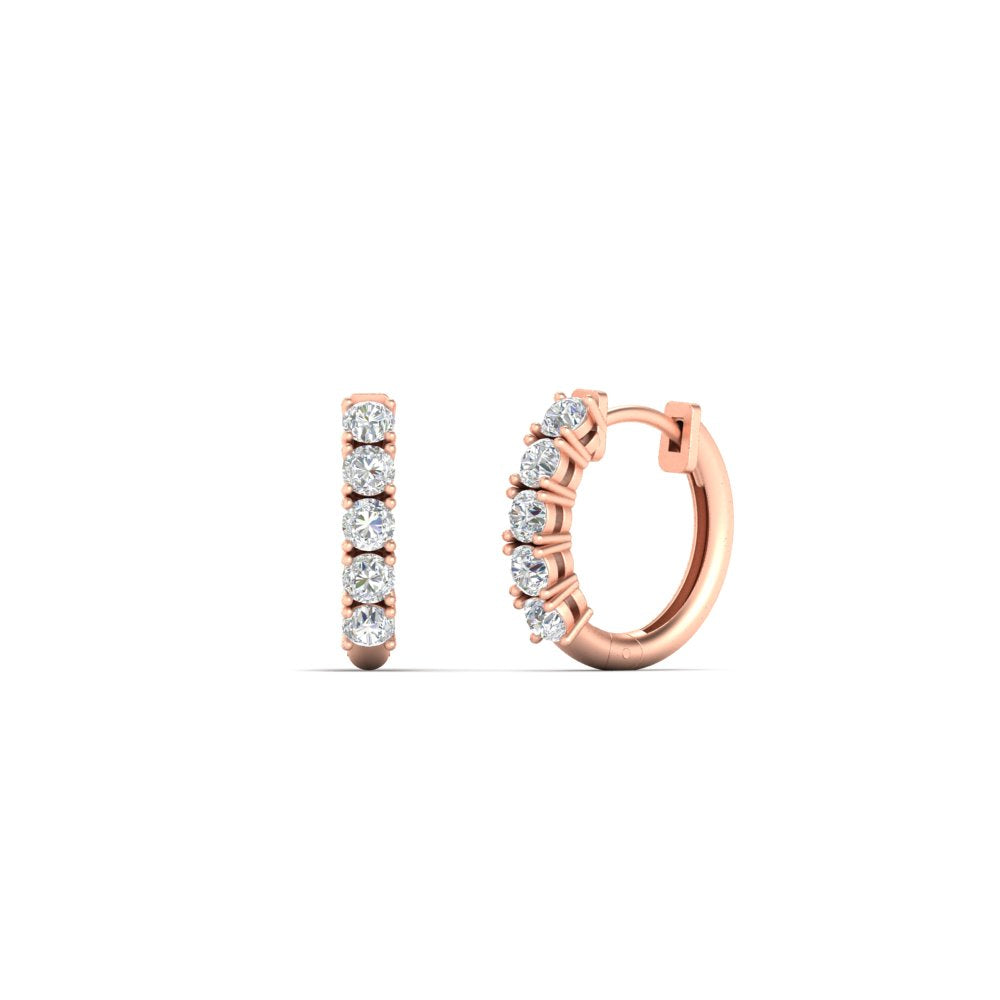 Stunning 5 Stone Huggie Hoops