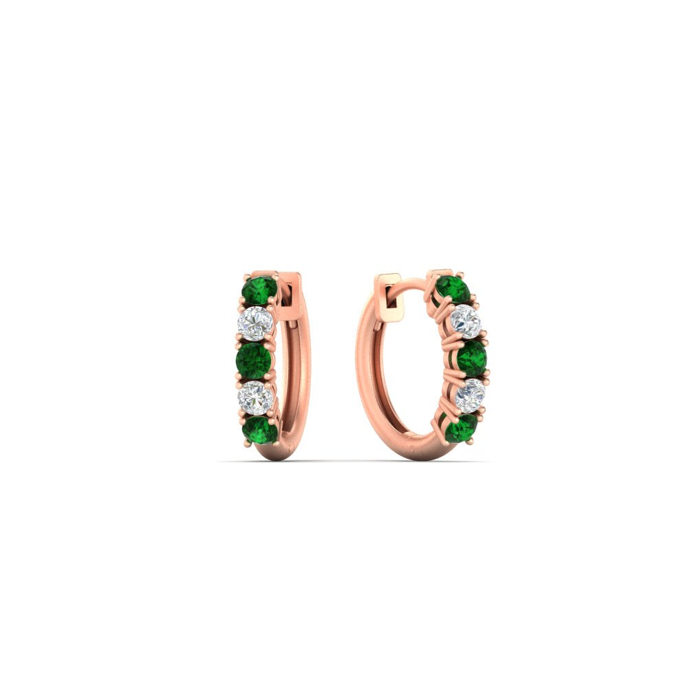 Stunning 5 Stone Huggie Hoops