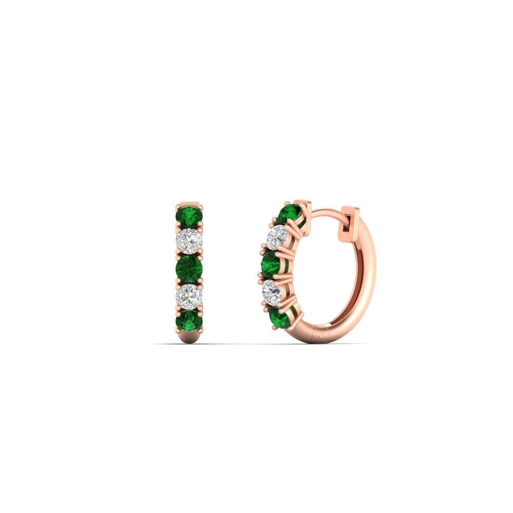 Stunning 5 Stone Huggie Hoops