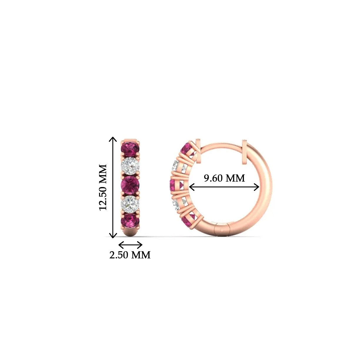 Stunning 5 Stone Huggie Hoops