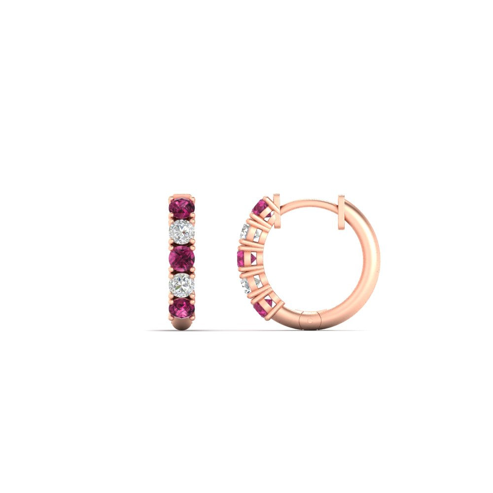 Stunning 5 Stone Huggie Hoops