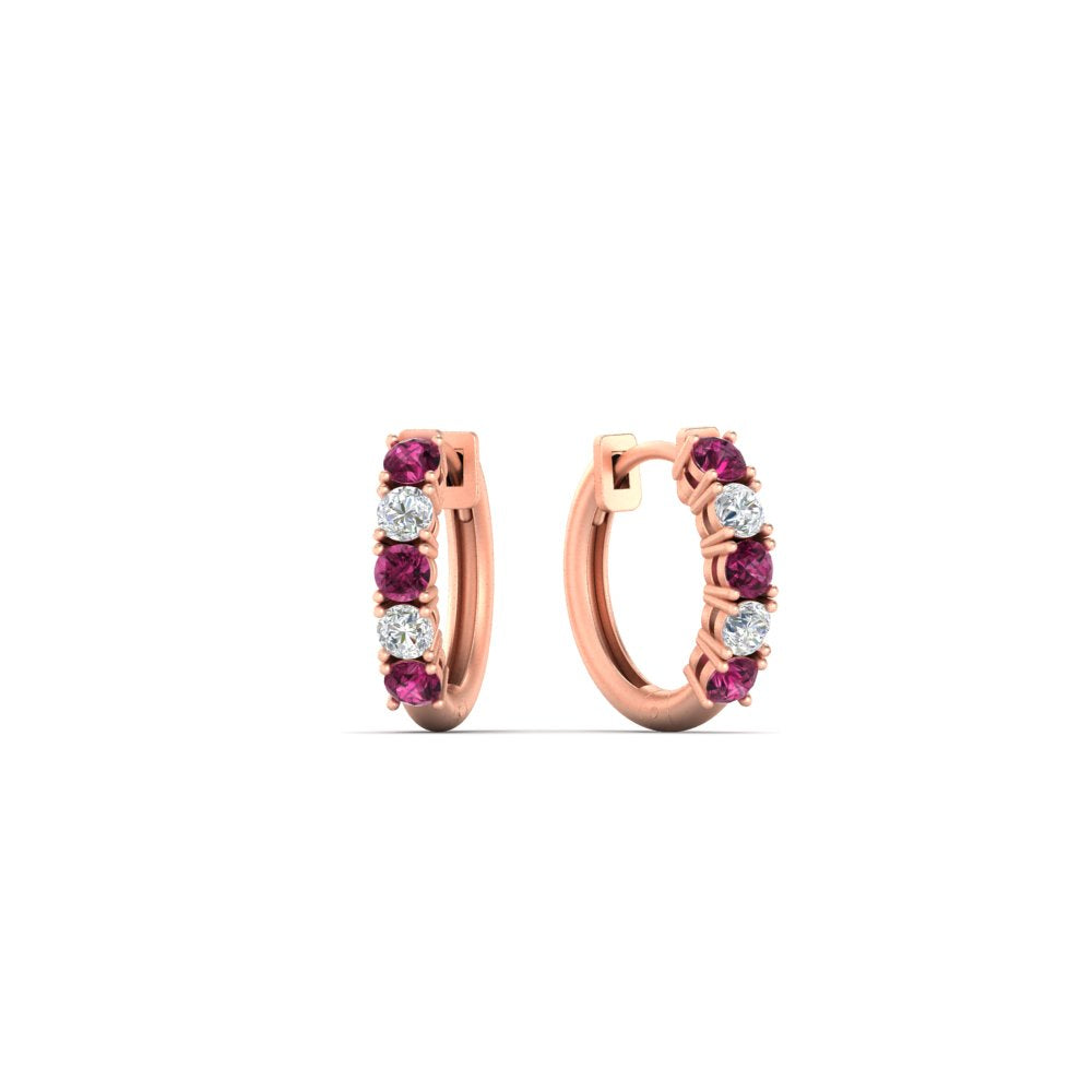 Stunning 5 Stone Huggie Hoops