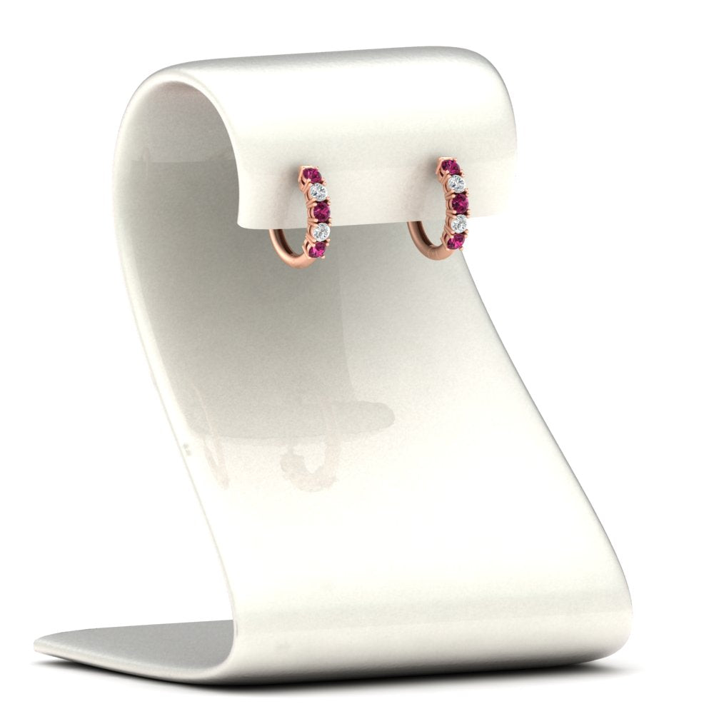 Stunning 5 Stone Huggie Hoops