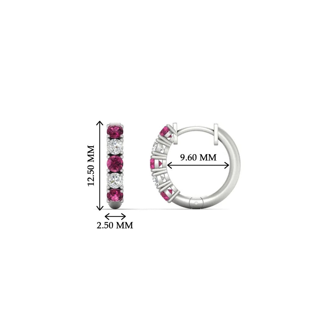 Stunning 5 Stone Huggie Hoops
