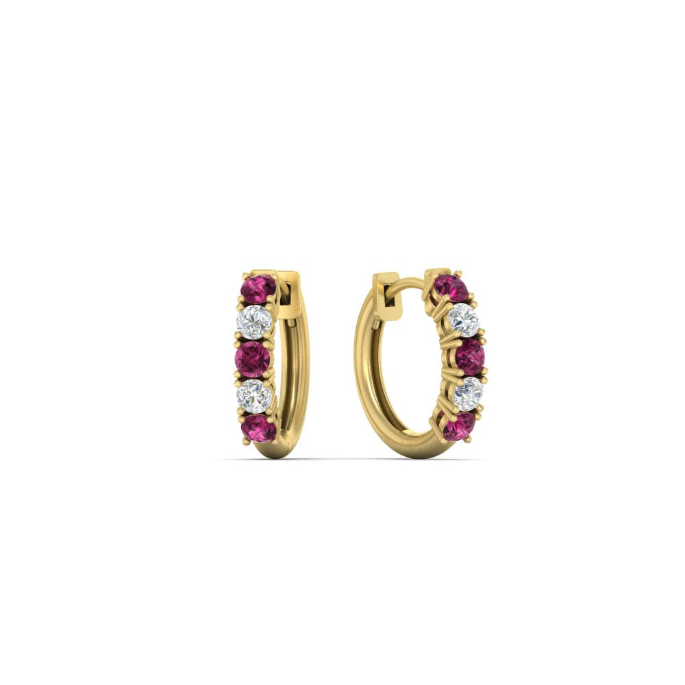 Stunning 5 Stone Huggie Hoops