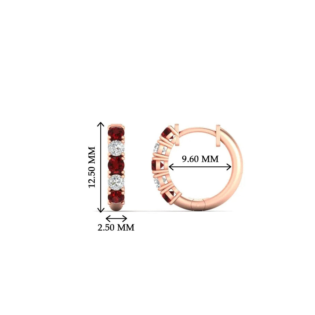 Stunning 5 Stone Huggie Hoops