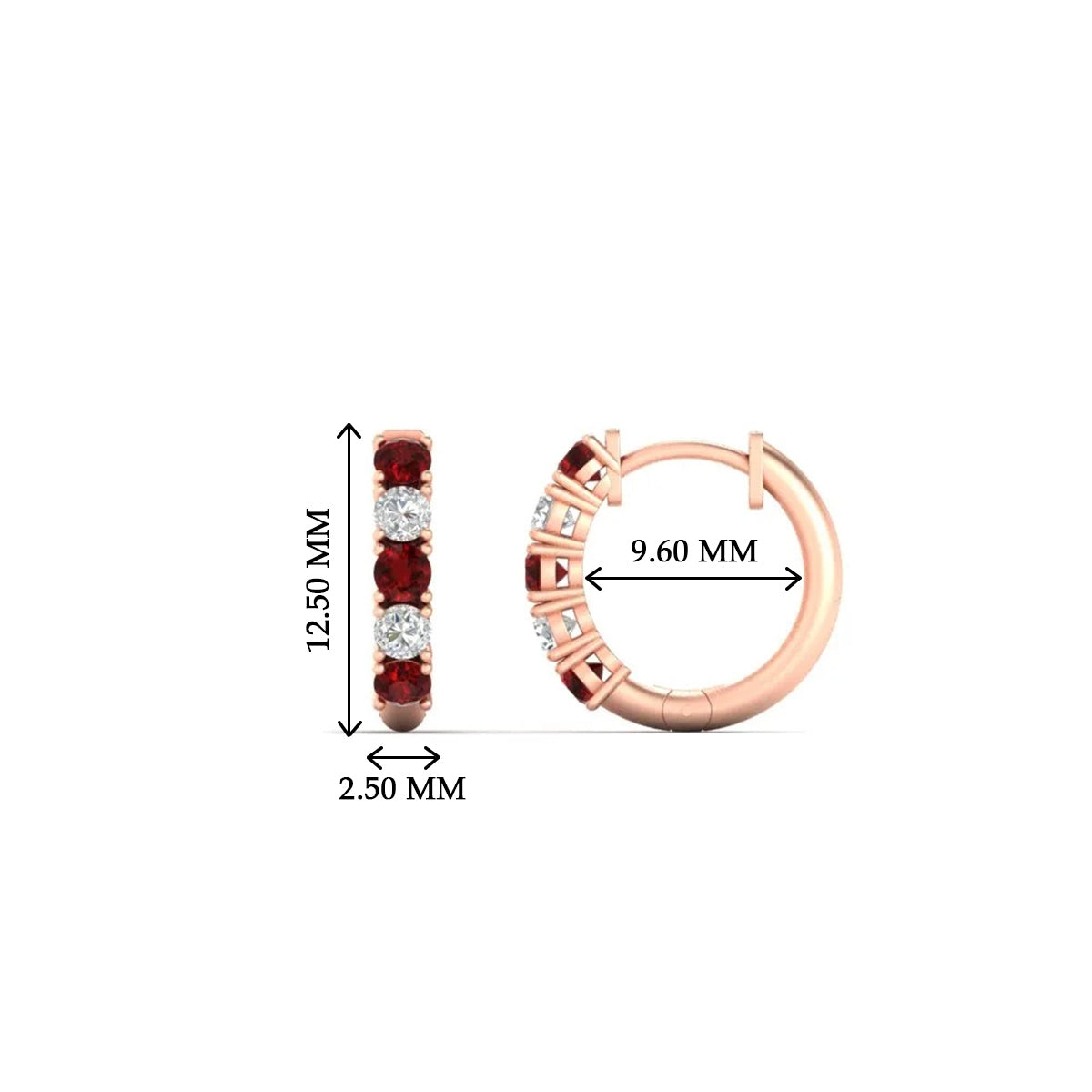 Stunning 5 Stone Huggie Hoops