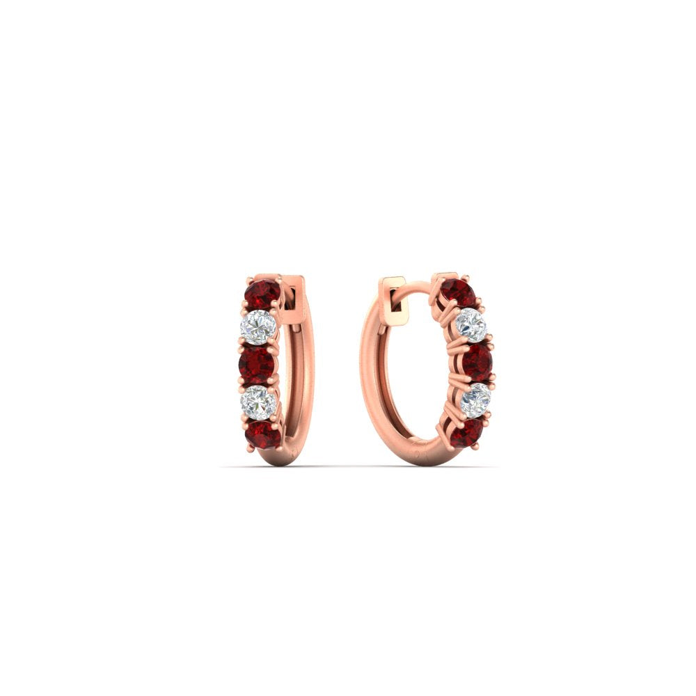 Stunning 5 Stone Huggie Hoops