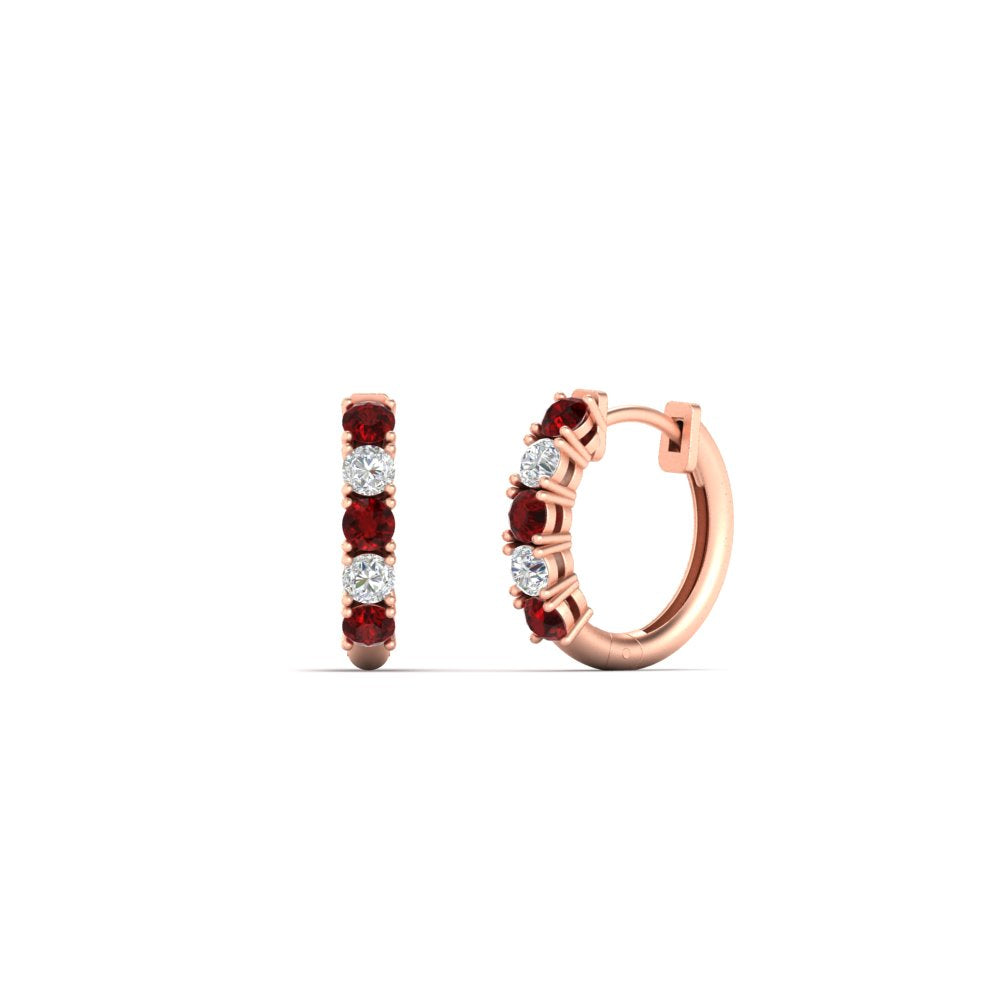 Stunning 5 Stone Huggie Hoops