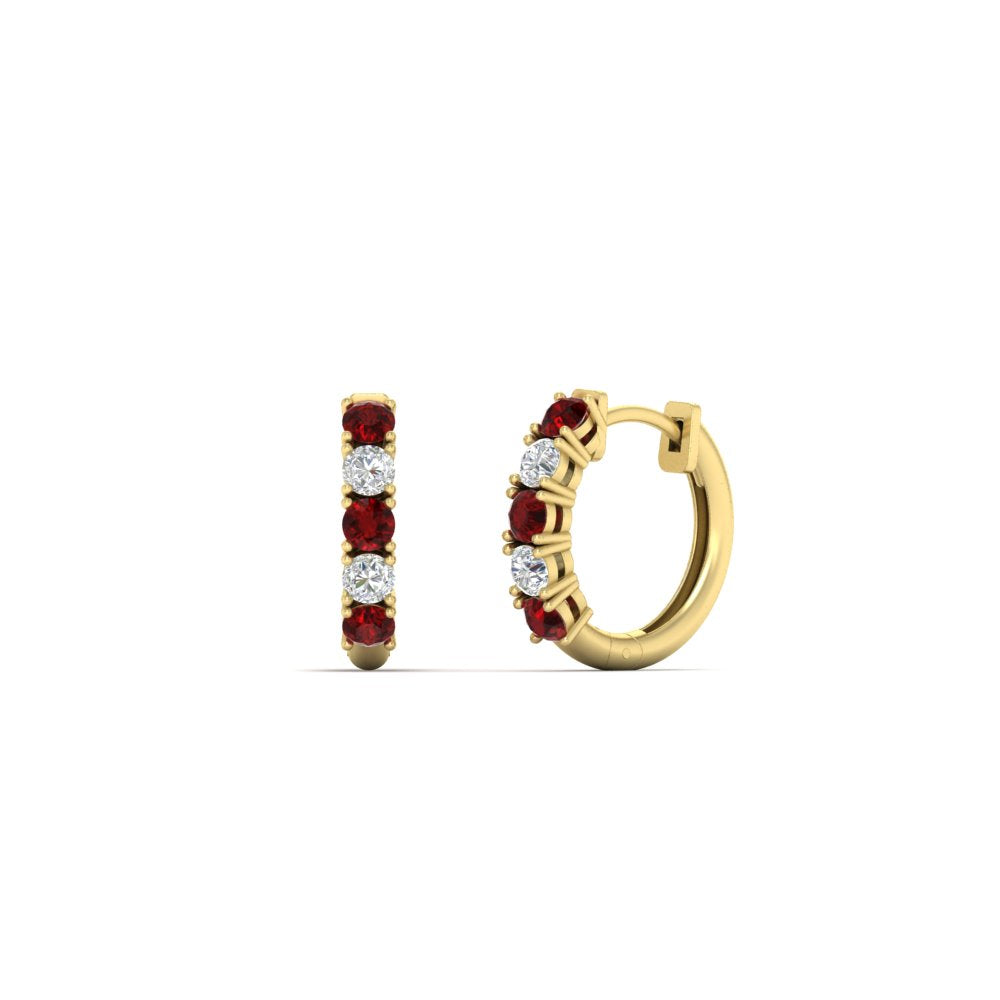 Stunning 5 Stone Huggie Hoops