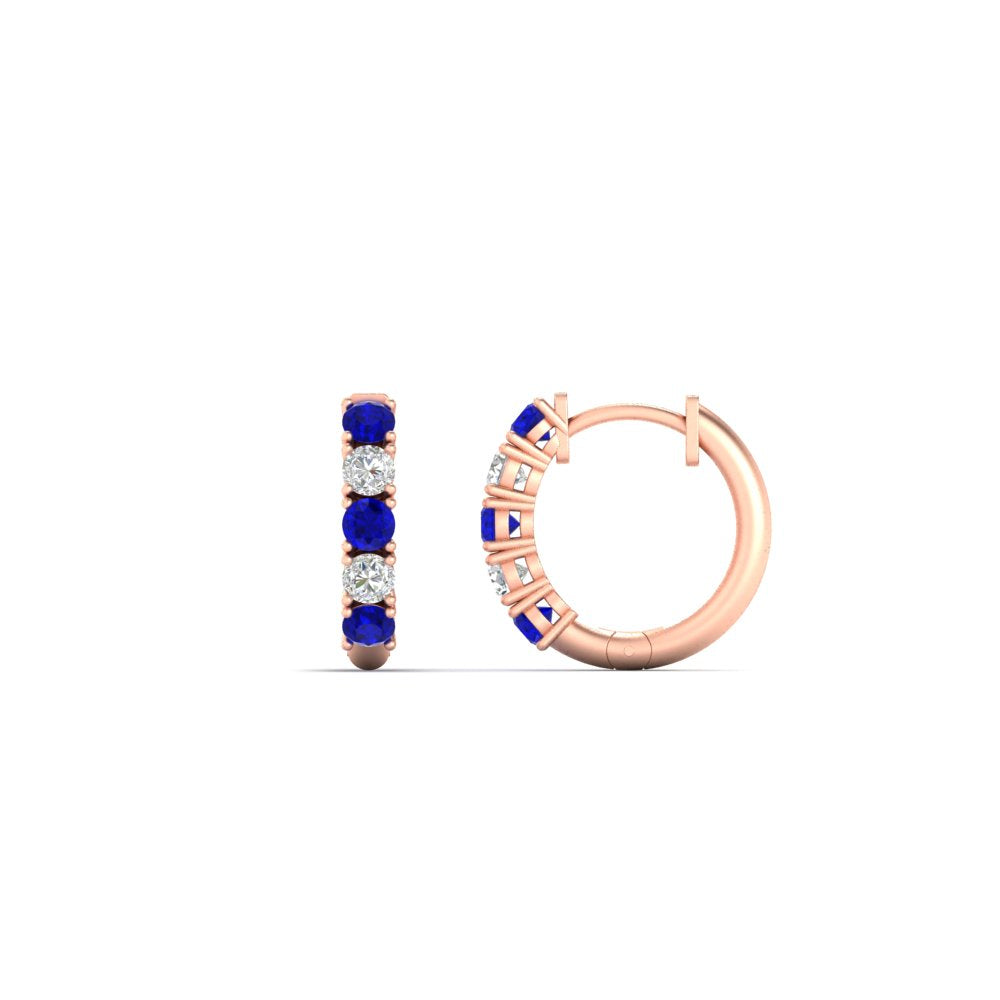 Stunning 5 Stone Huggie Hoops