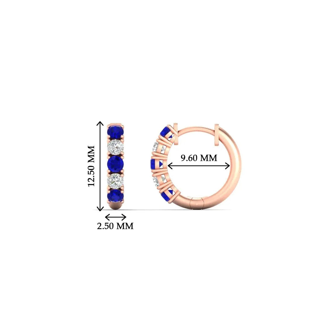 Stunning 5 Stone Huggie Hoops