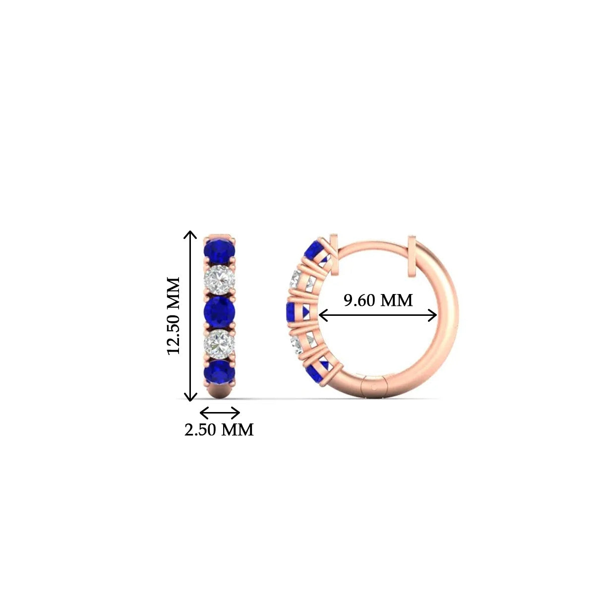 Stunning 5 Stone Huggie Hoops