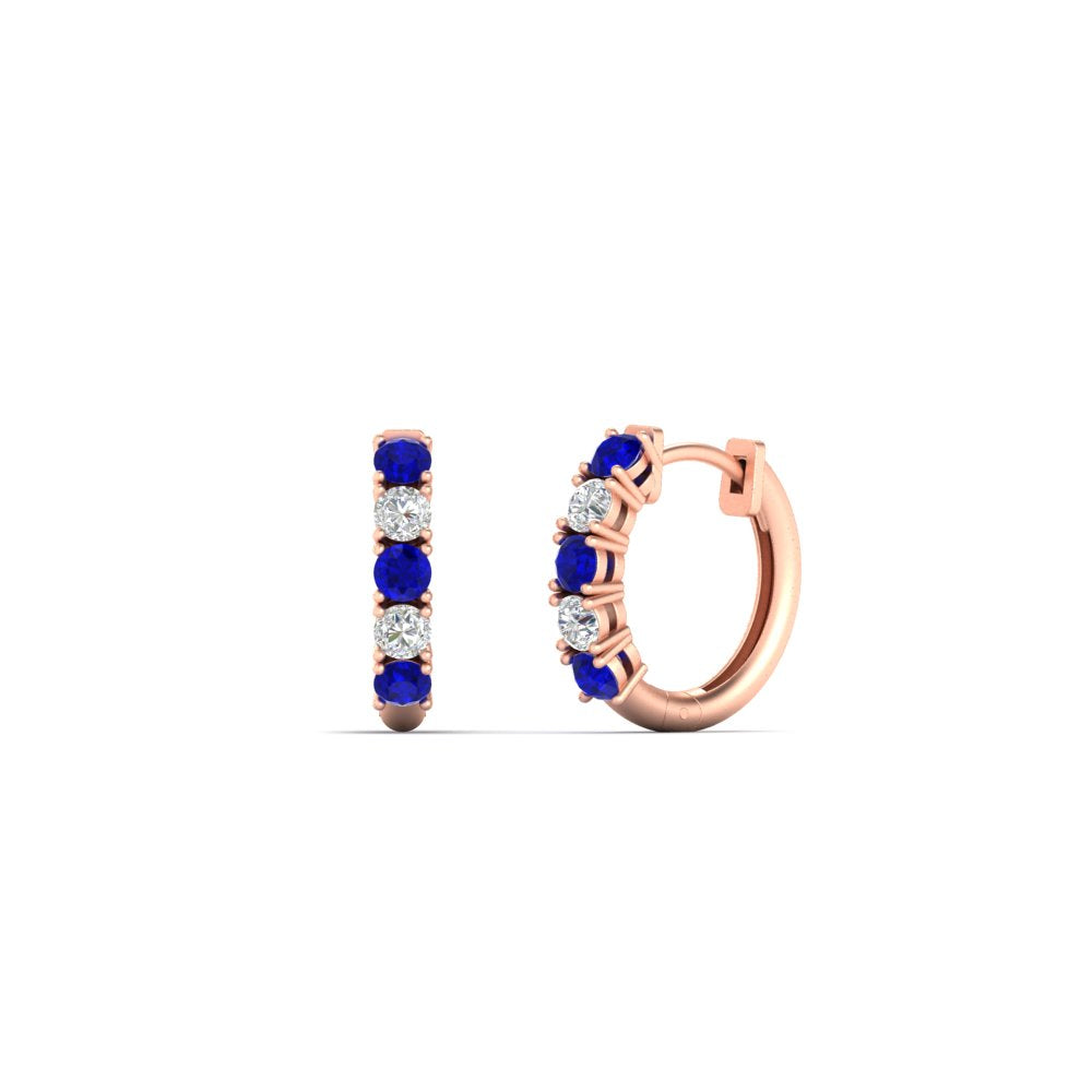 Stunning 5 Stone Huggie Hoops