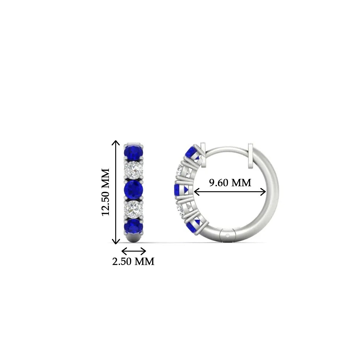 Stunning 5 Stone Huggie Hoops