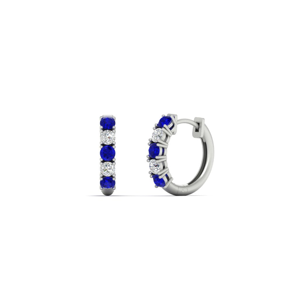 Stunning 5 Stone Huggie Hoops