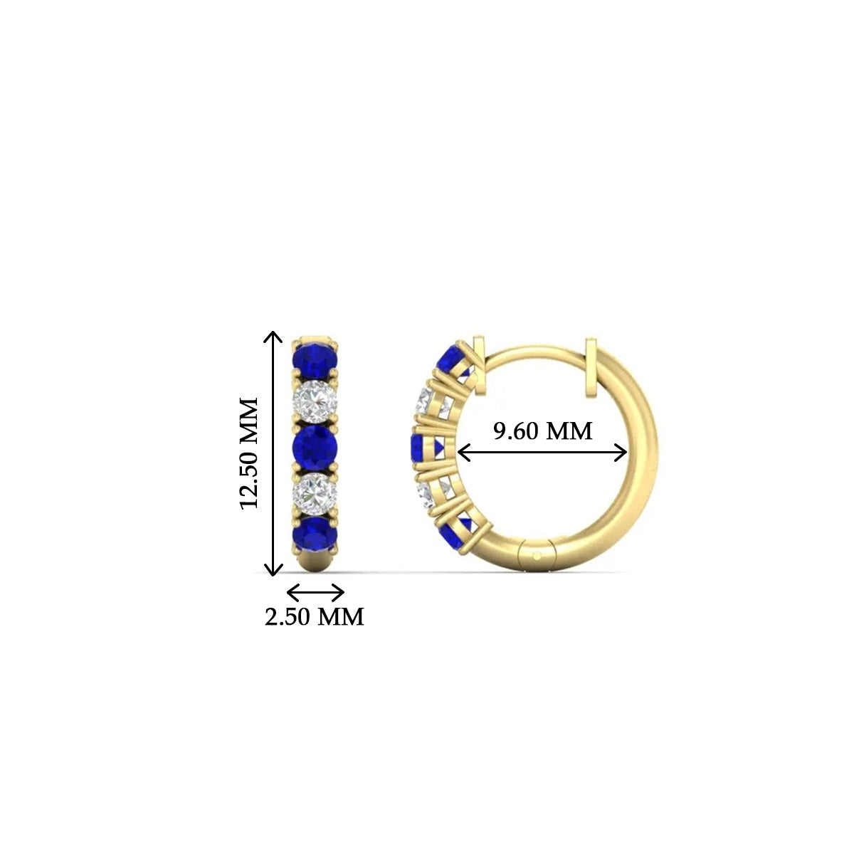 Stunning 5 Stone Huggie Hoops
