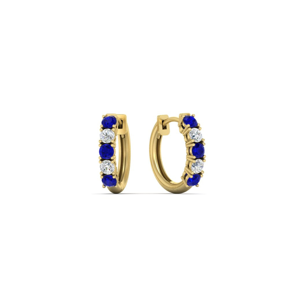 Stunning 5 Stone Huggie Hoops