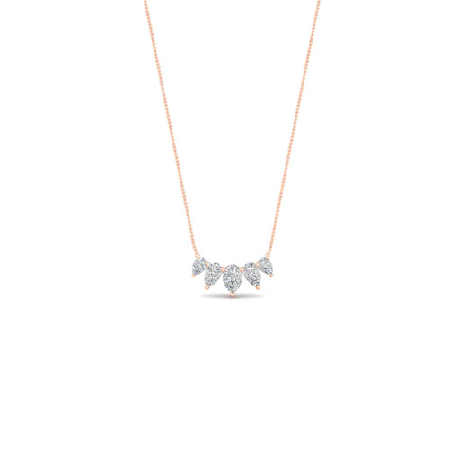 0.75 Carat 5 Stone Pear Shaped Diamond Necklace