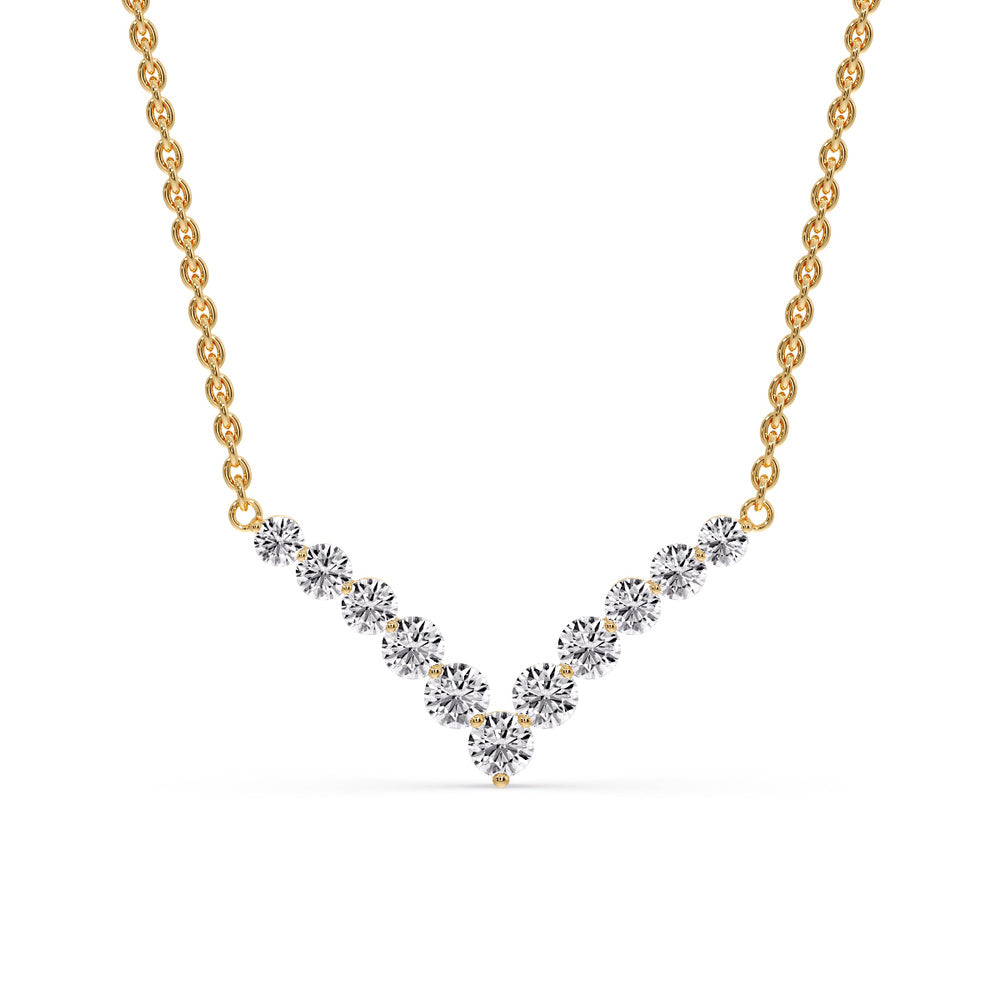 Round Graduated V-Necklace