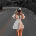 Ivory off the shoulder short homecoming dress cocktail dress prom dress