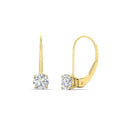 1 Carat Round Diamond Lever Back Earrings
