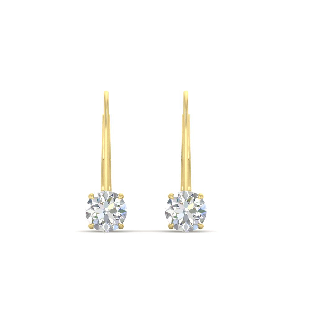 1 Carat Round Diamond Lever Back Earrings