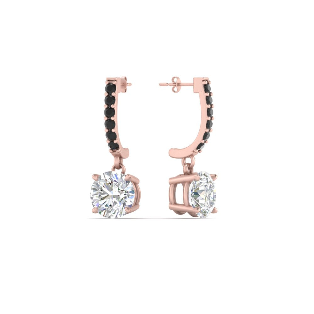 1 Carat Solitaire Halo Diamond Drop Earrings