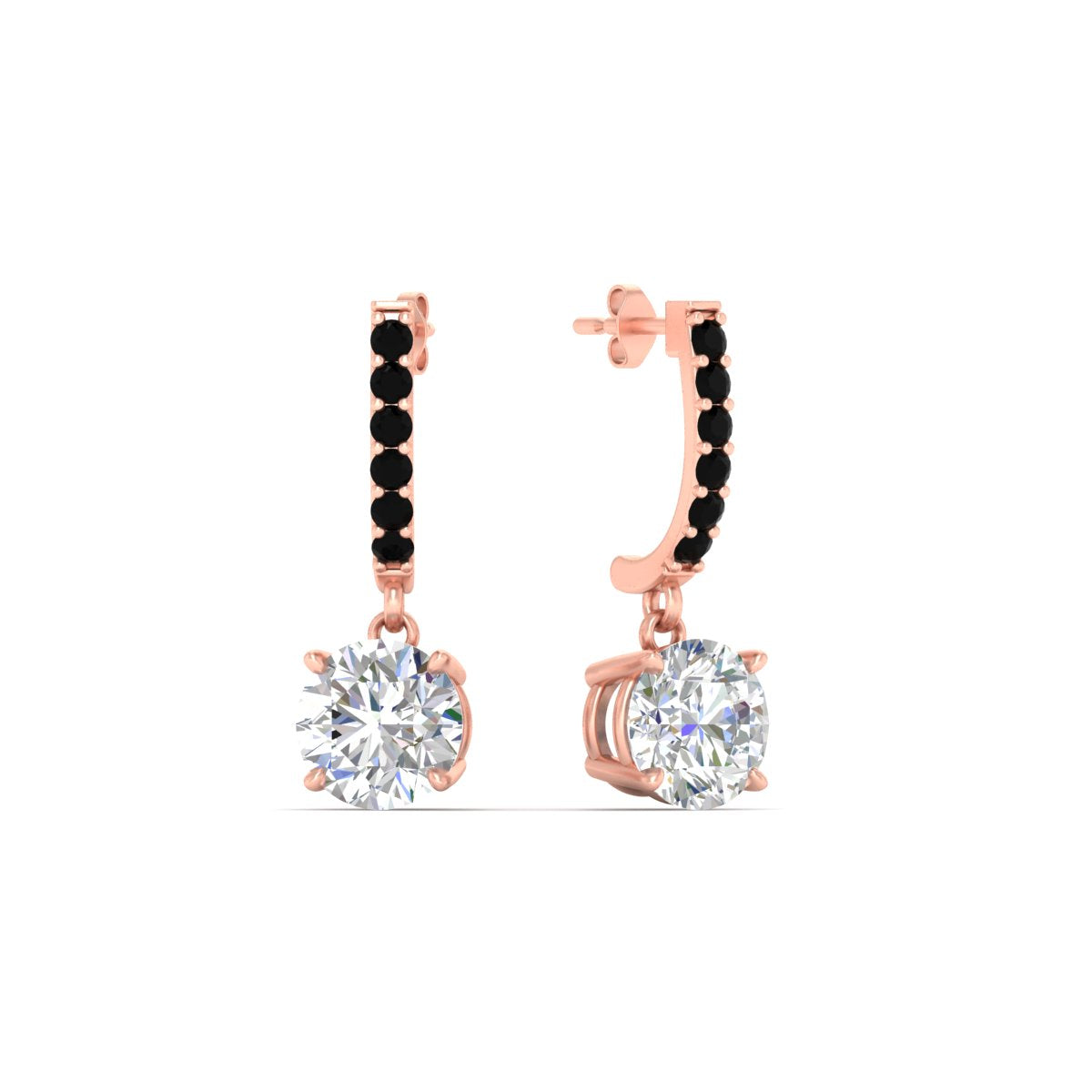 1 Carat Solitaire Halo Diamond Drop Earrings