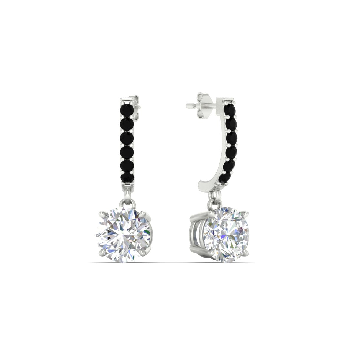 1 Carat Solitaire Halo Diamond Drop Earrings
