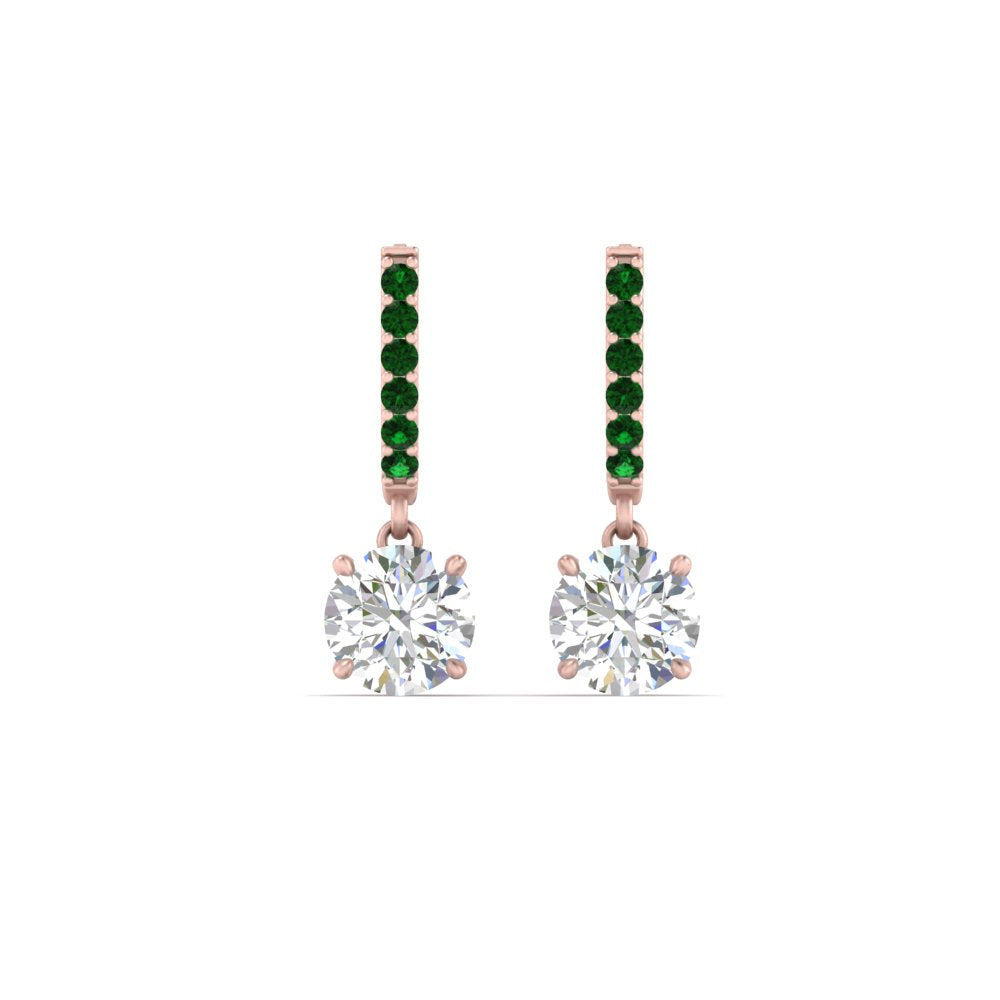 1 Carat Solitaire Halo Diamond Drop Earrings