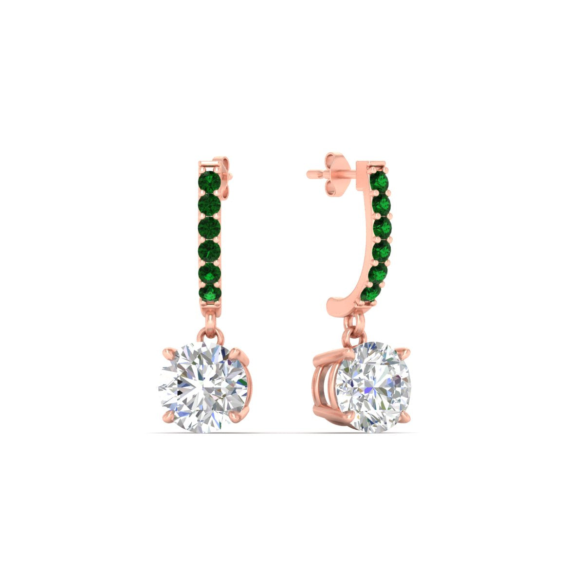 1 Carat Solitaire Halo Diamond Drop Earrings