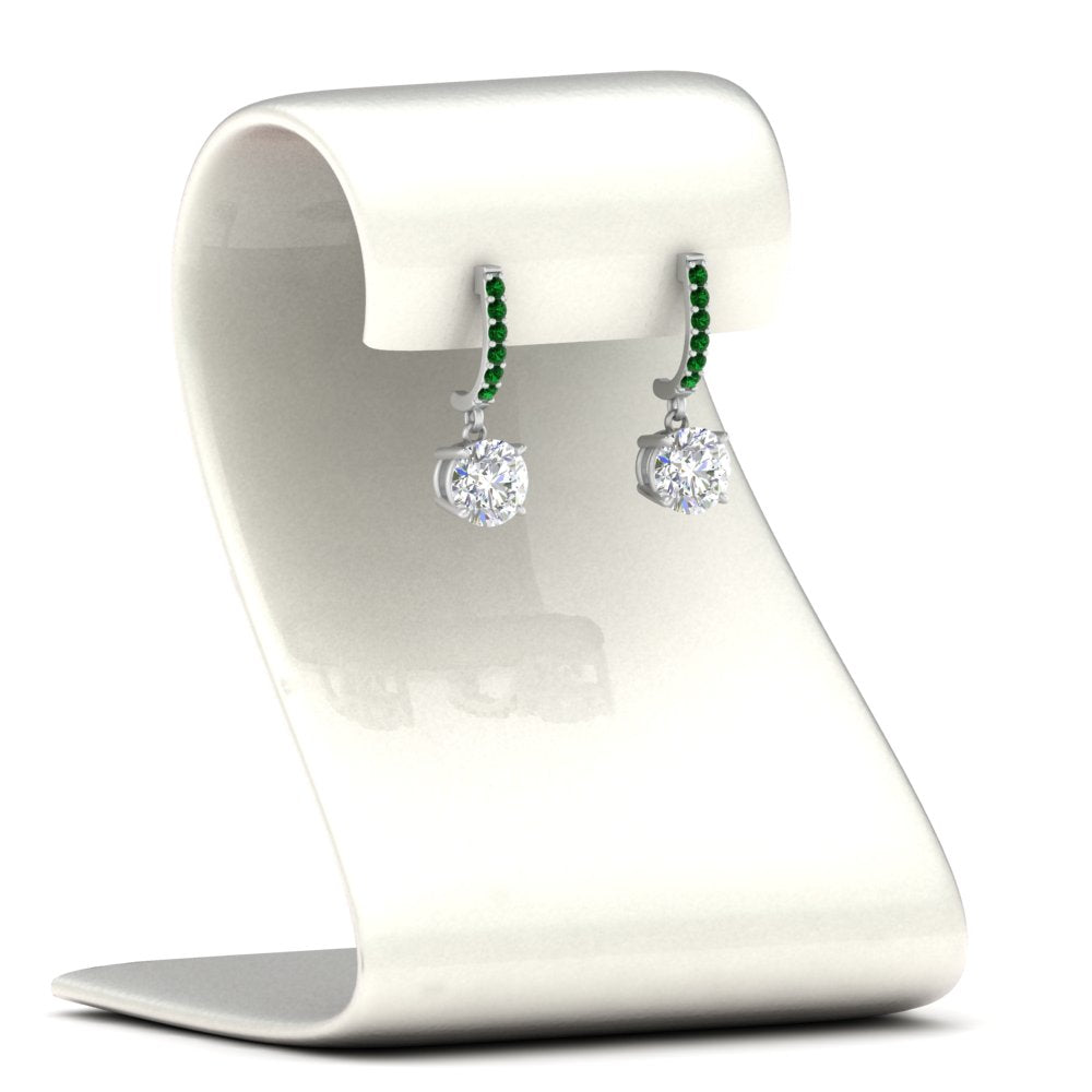 1 Carat Solitaire Halo Diamond Drop Earrings