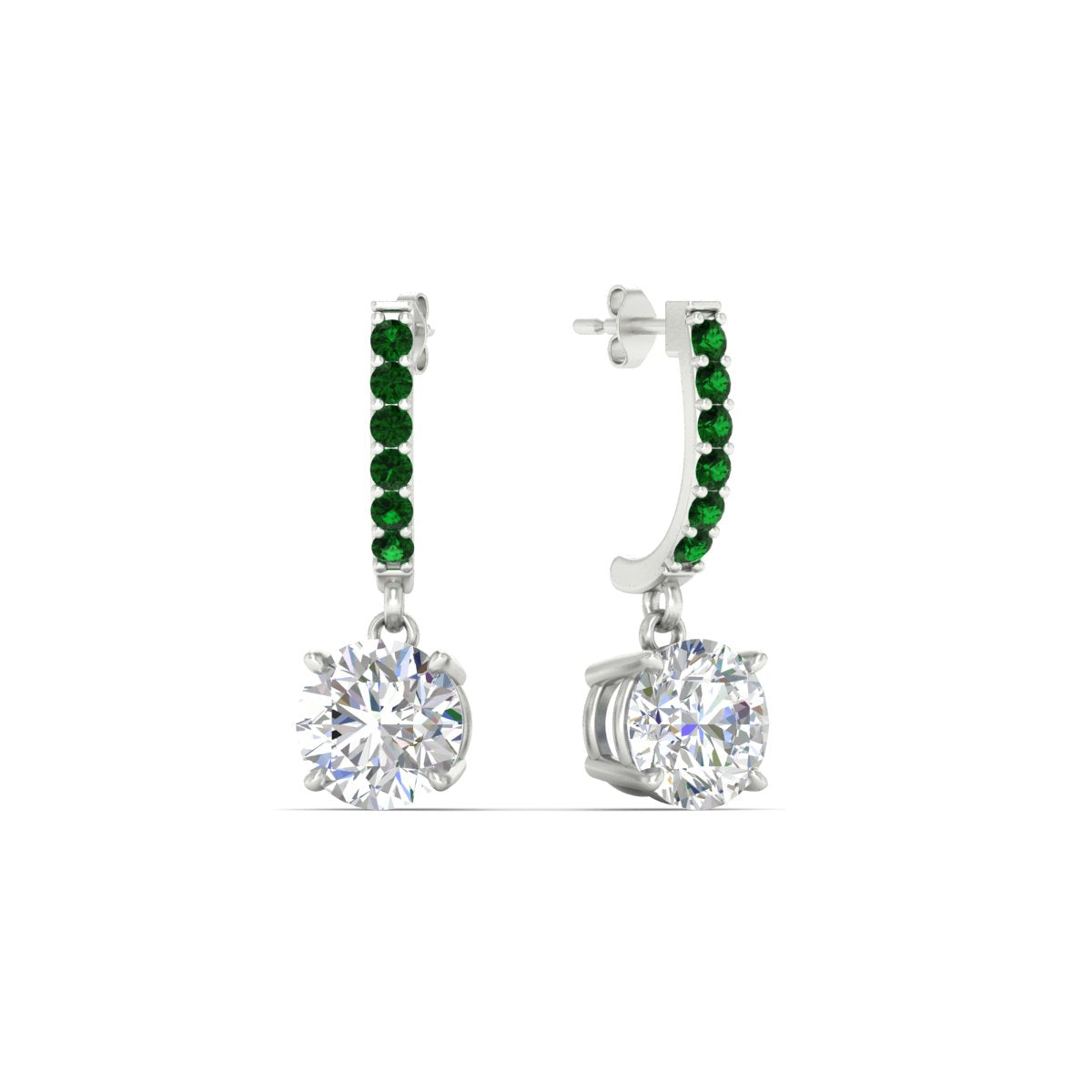 1 Carat Solitaire Halo Diamond Drop Earrings