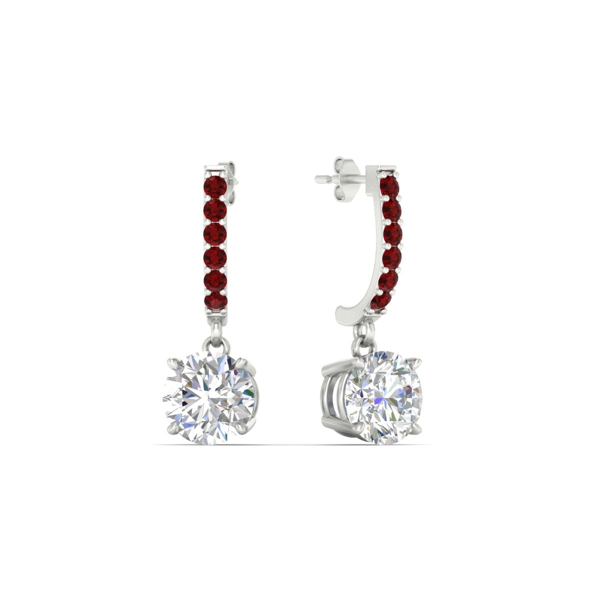 1 Carat Solitaire Halo Diamond Drop Earrings