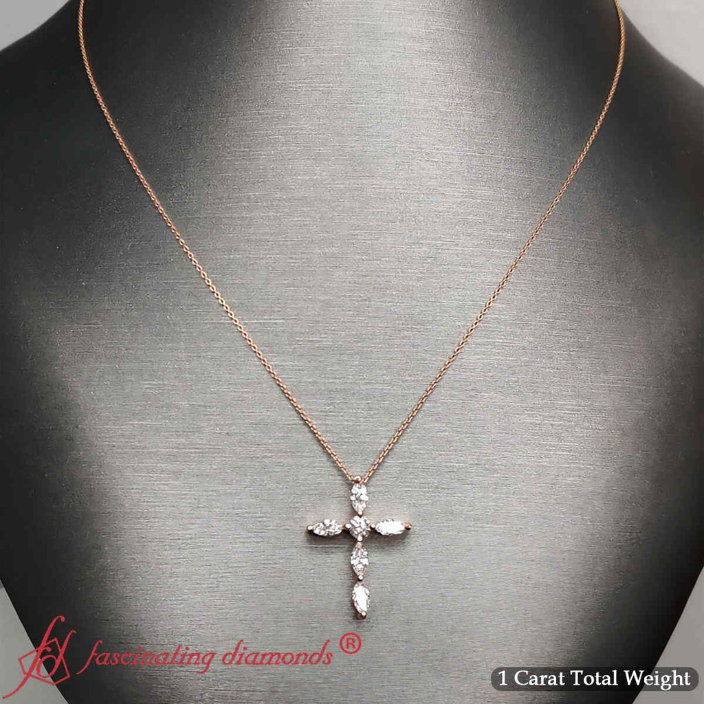 1 Ct. Marquise Diamond Cross Pendant