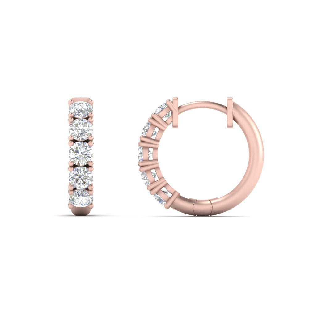 Sparkle 5 Stone Hoop Earrings