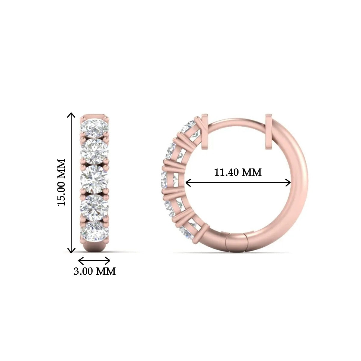 Sparkle 5 Stone Hoop Earrings