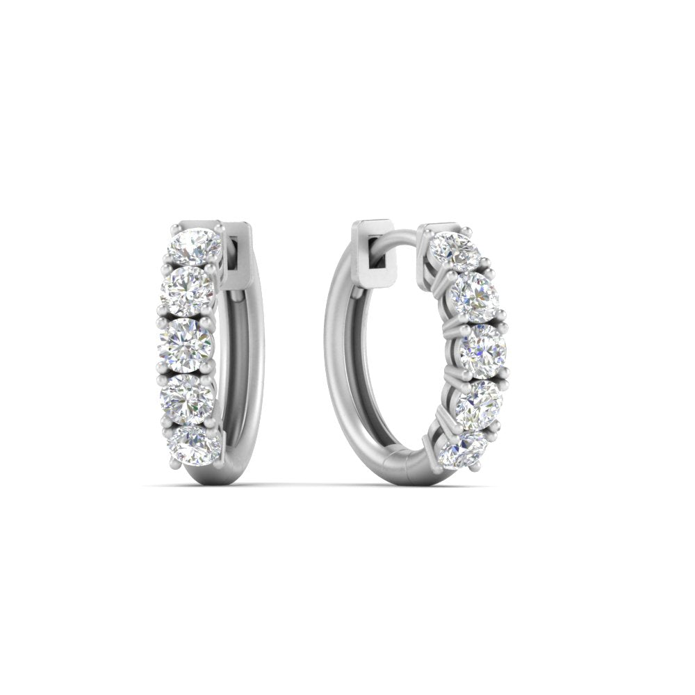 Sparkle 5 Stone Hoop Earrings