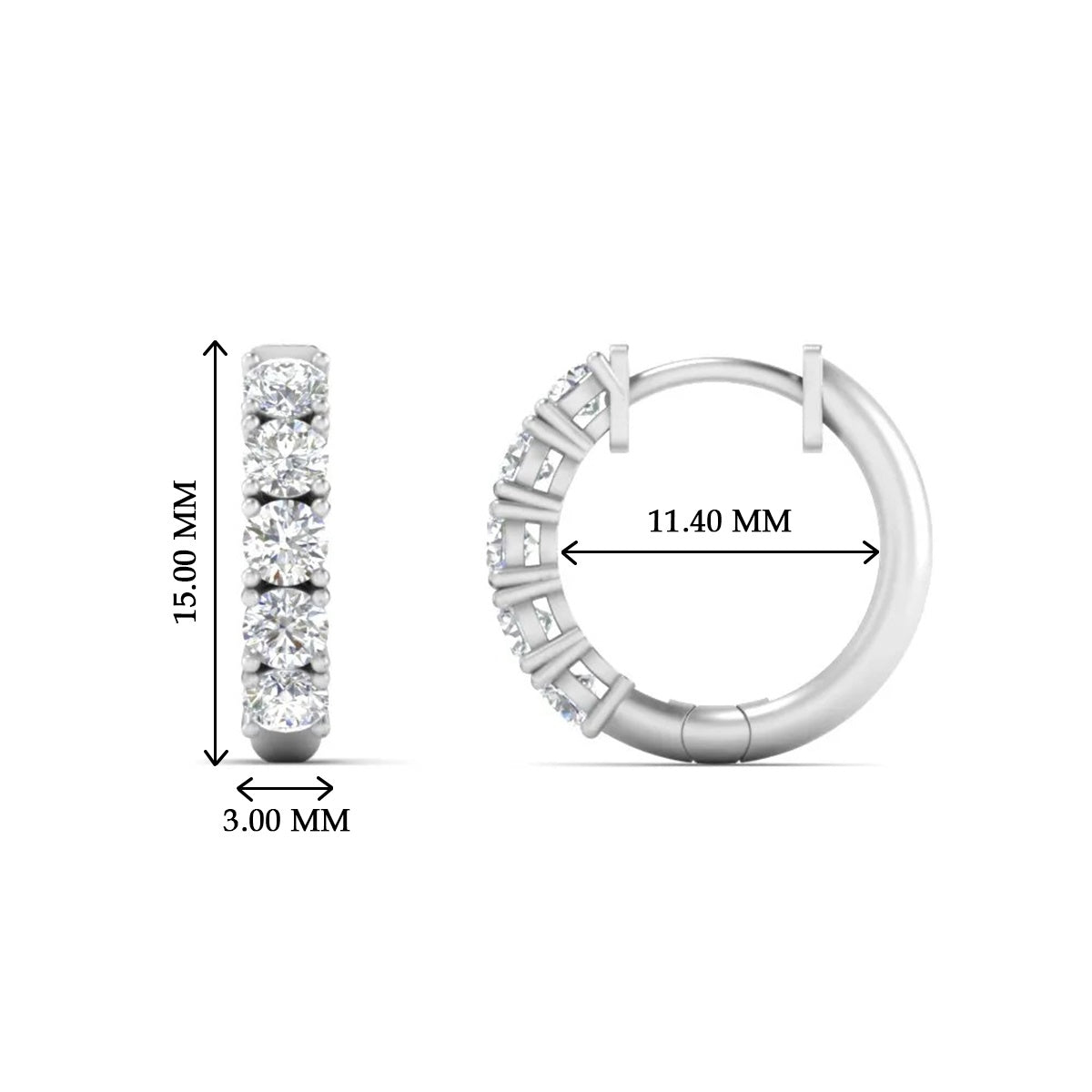 Sparkle 5 Stone Hoop Earrings