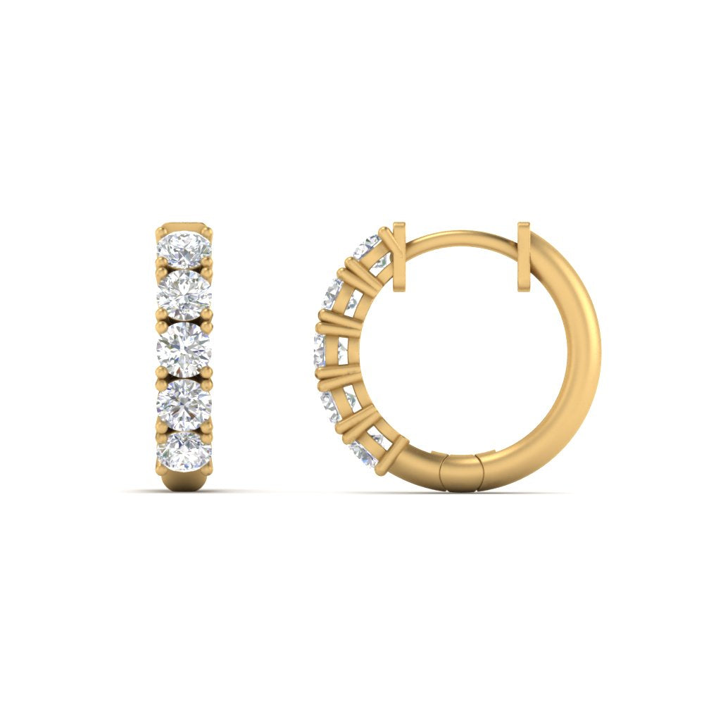 Sparkle 5 Stone Hoop Earrings