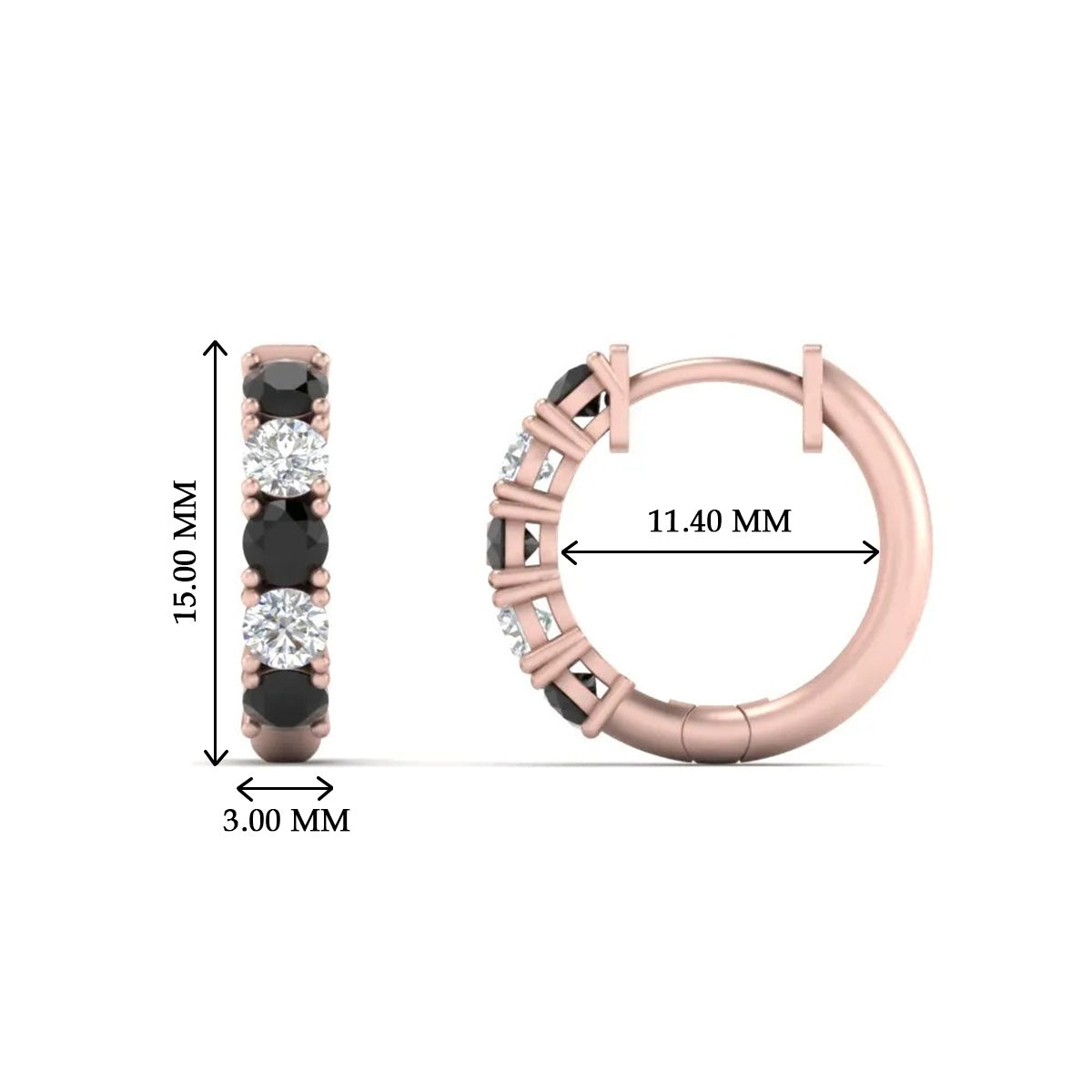 Sparkle 5 Stone Hoop Earrings