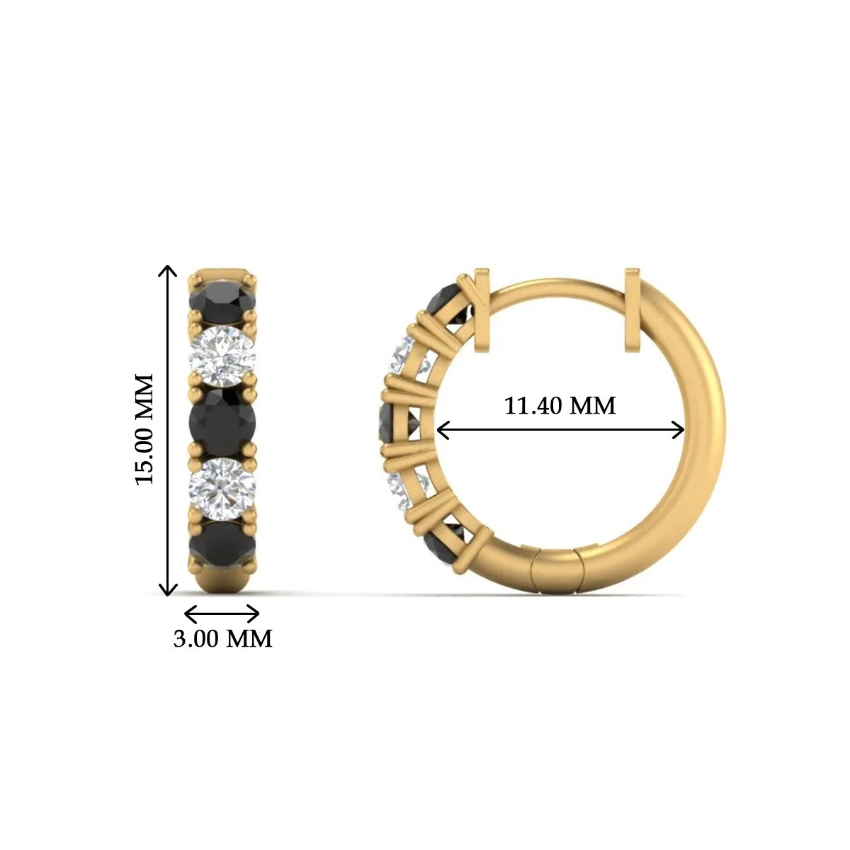 Sparkle 5 Stone Hoop Earrings