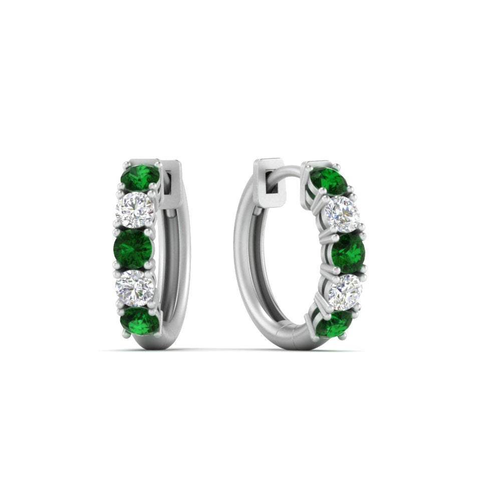 Sparkle 5 Stone Hoop Earrings