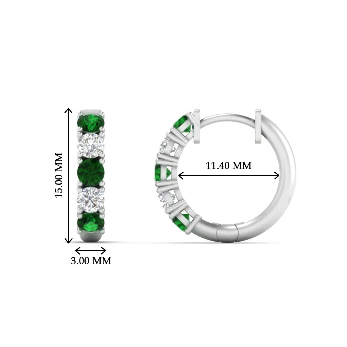 Sparkle 5 Stone Hoop Earrings