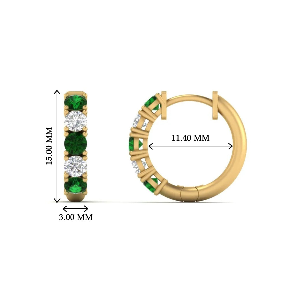 Sparkle 5 Stone Hoop Earrings