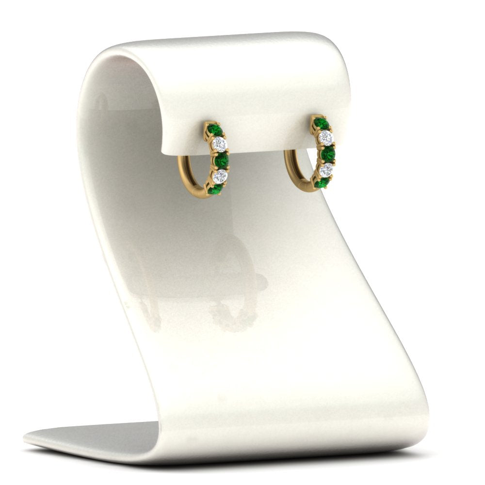 Sparkle 5 Stone Hoop Earrings