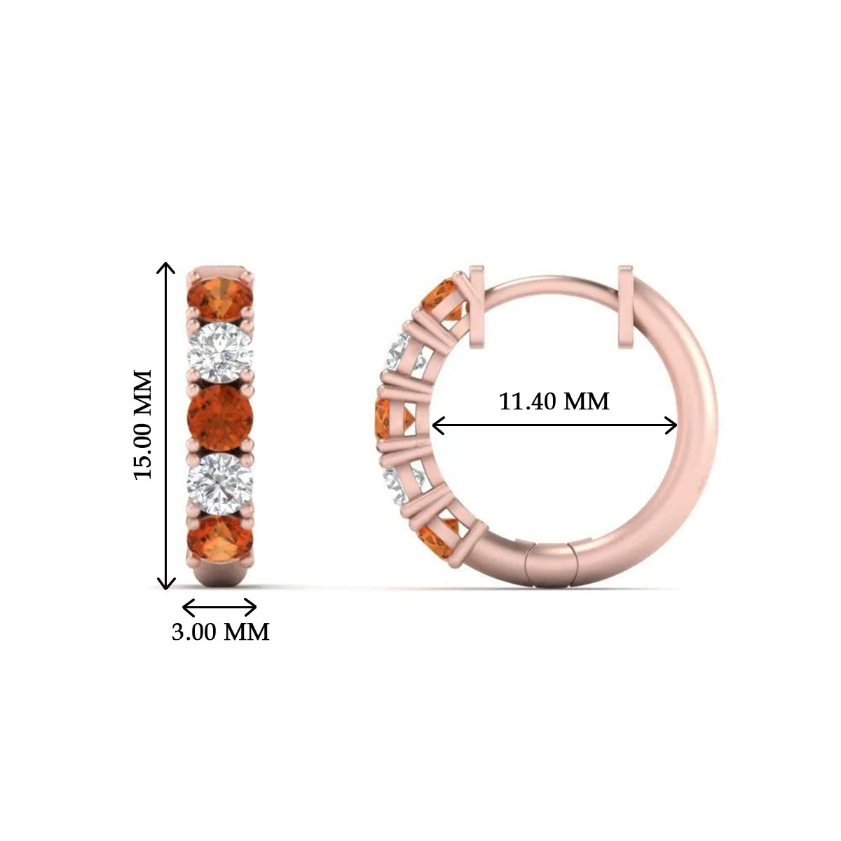 Sparkle 5 Stone Hoop Earrings