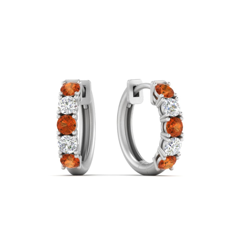 Sparkle 5 Stone Hoop Earrings